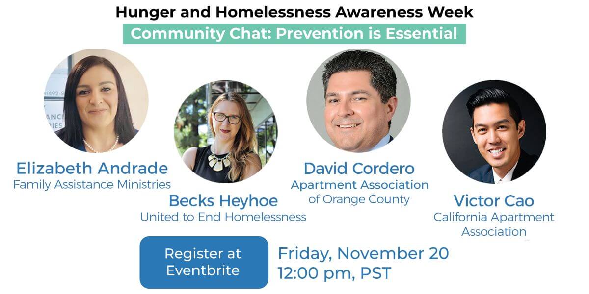 Hunger & Homelessness Awareness Week Community Chat: Prevention is Essential