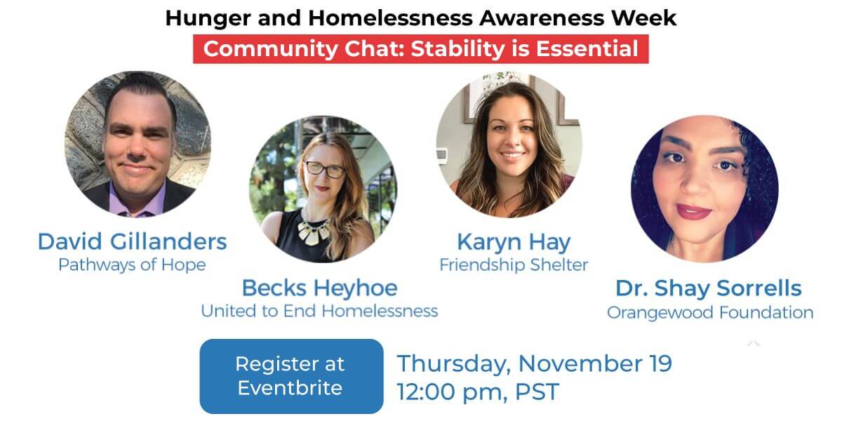 Hunger & Homelessness Awareness Week Community Chat: Stability is Essential