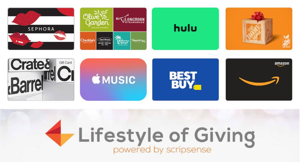 Lifestyle of Giving eGift Card Options