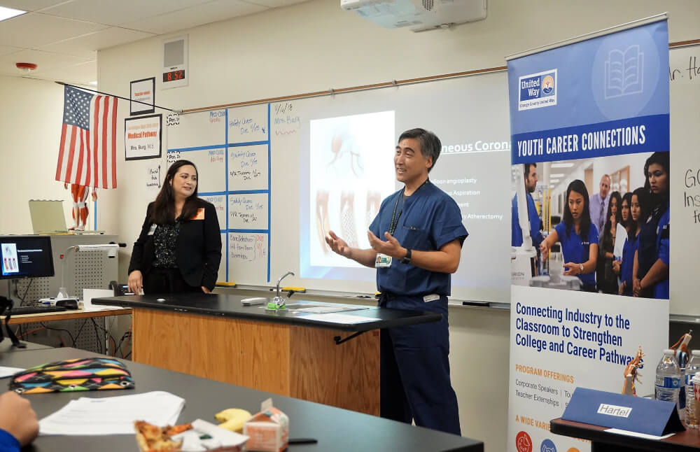 Healthcare speaker shares about his career with students