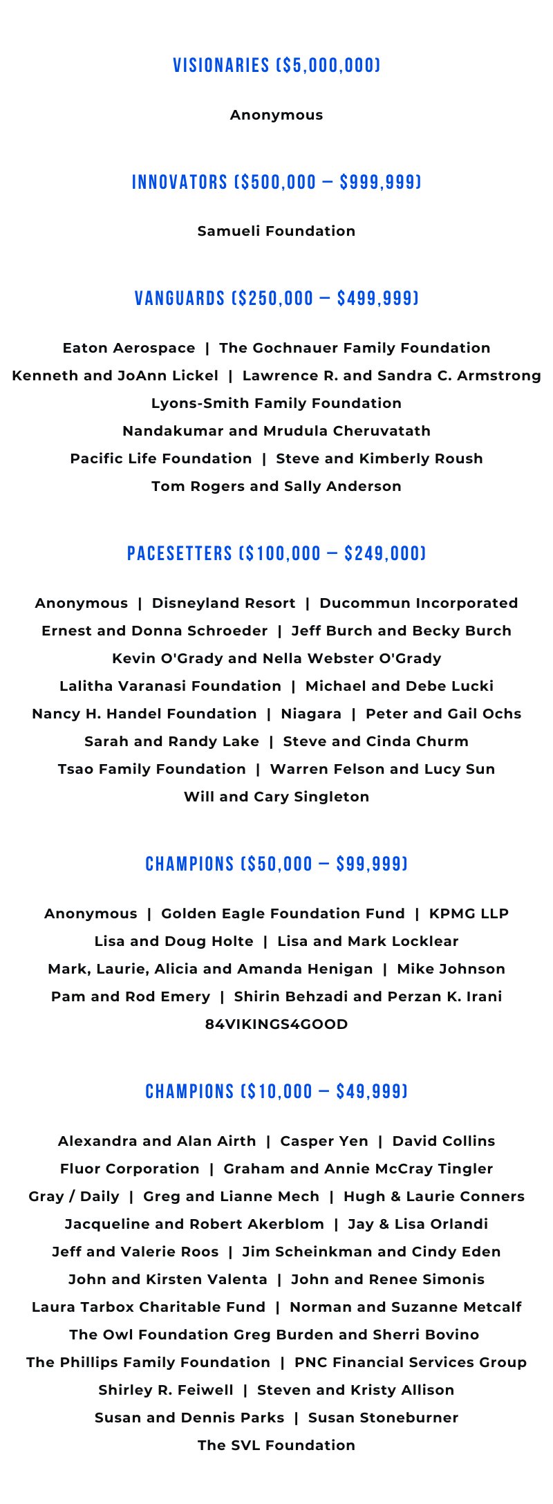 The OC Way campaign donor recognition graphic