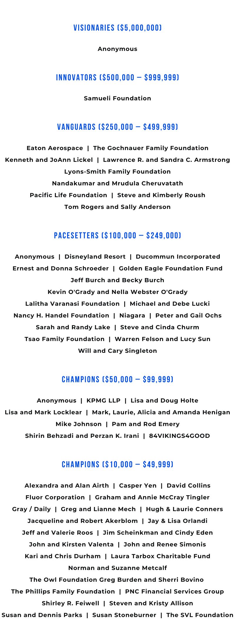 The OC Way campaign donor recognition graphic