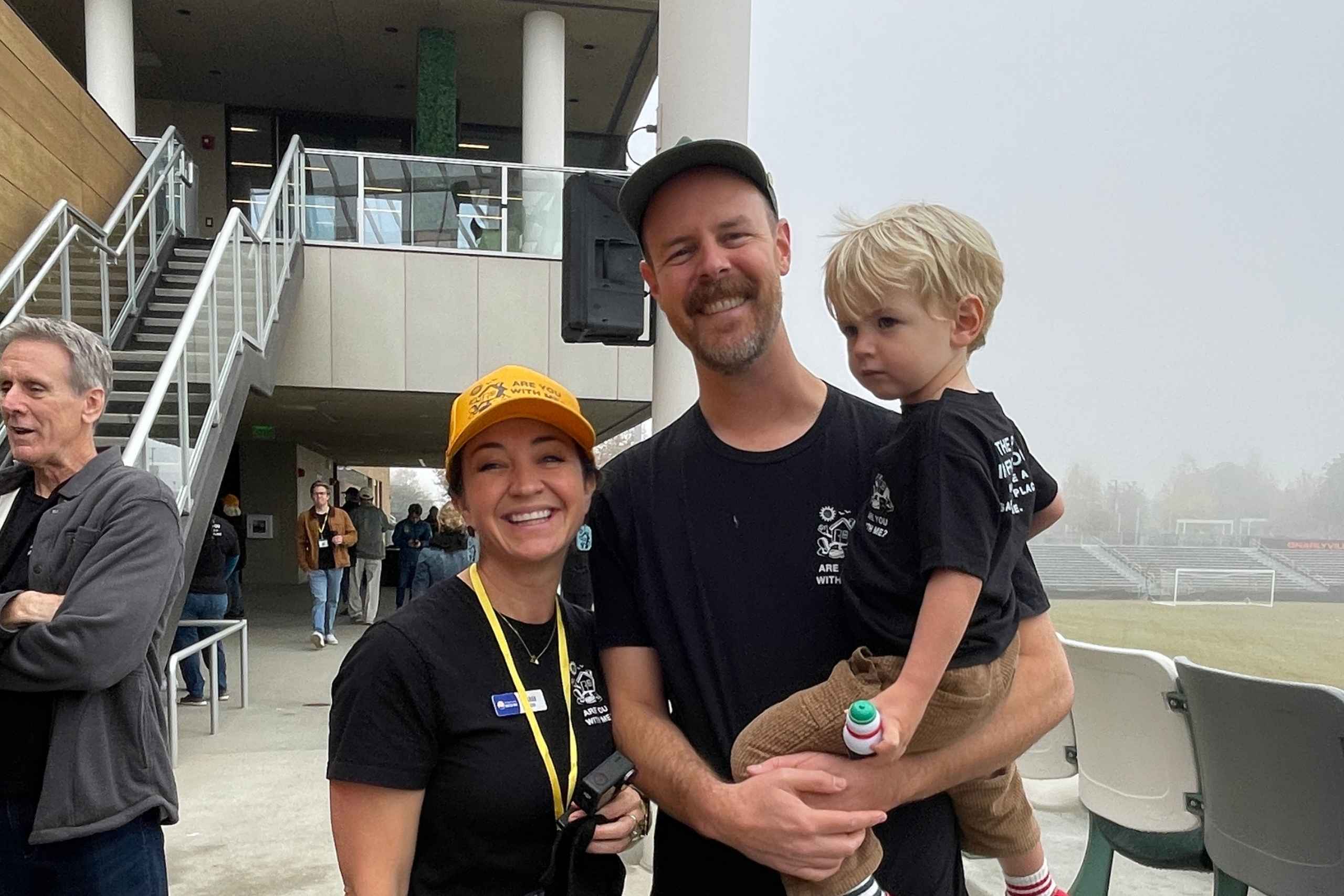 Sarah Heath, Associate Director of Narrative Strategy and Public Engagement, United to End Homelessness with artist Trevor