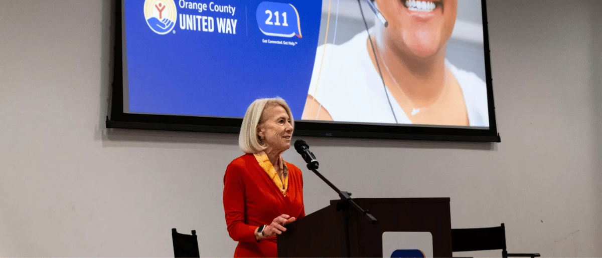 Susan B. Parks, President & CEO, Orange County United Way, speaks during The Pulse of Orange County in Santa Ana, CA on Wednesday, February 11, 2026. United Way leaders were discussing the needs of those who call 211 for referrals to social services. (Photo by Paul Bersebach, Orange County Register/SCNG)